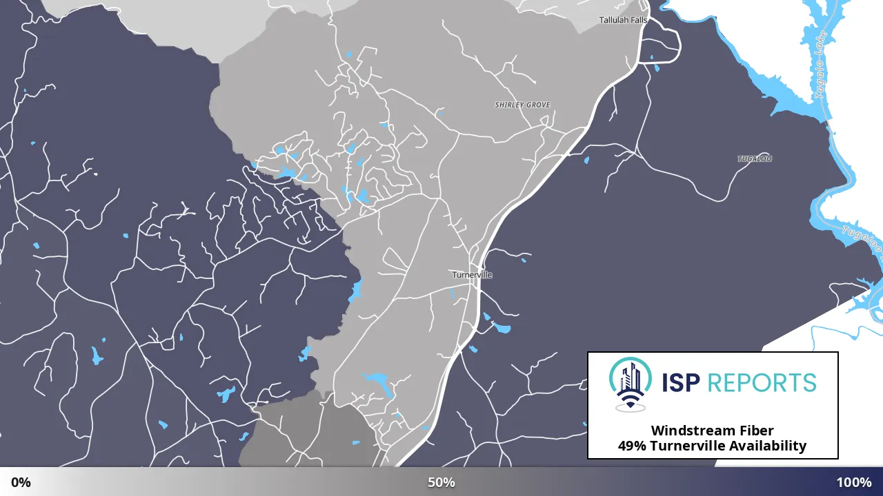 Turnerville, GA map of internet availability
