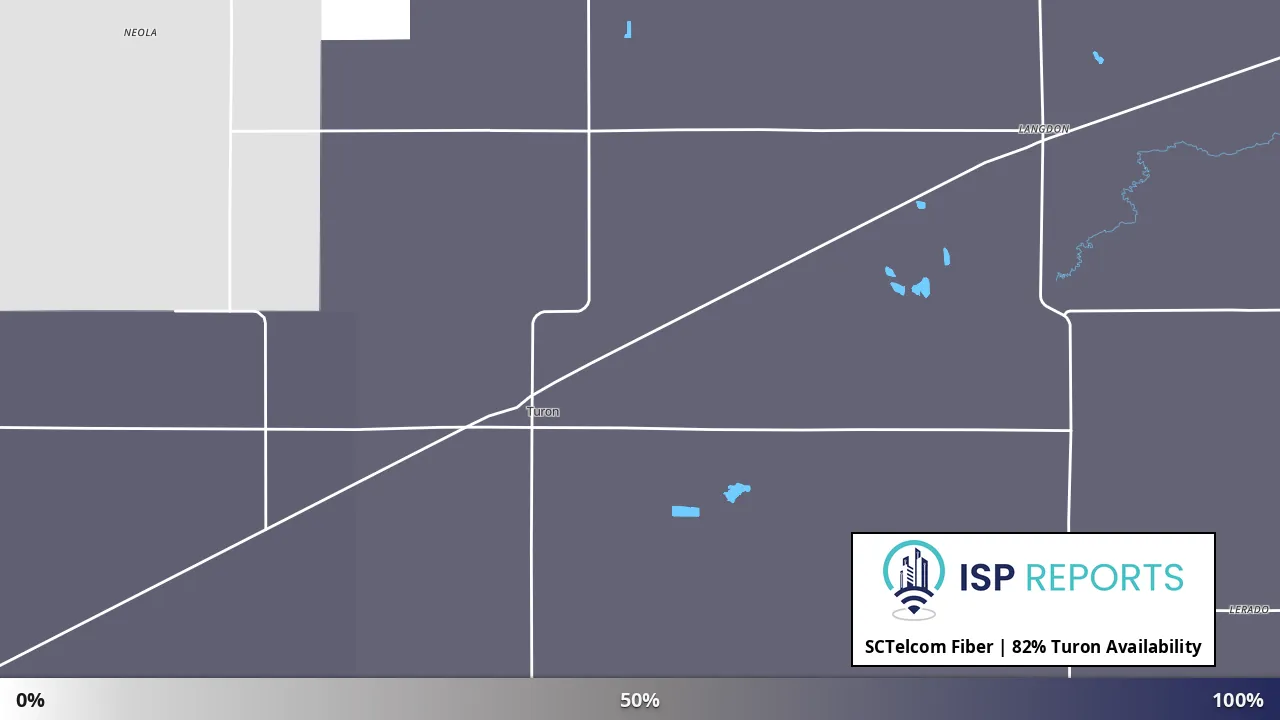 Turon, KS map of internet availability