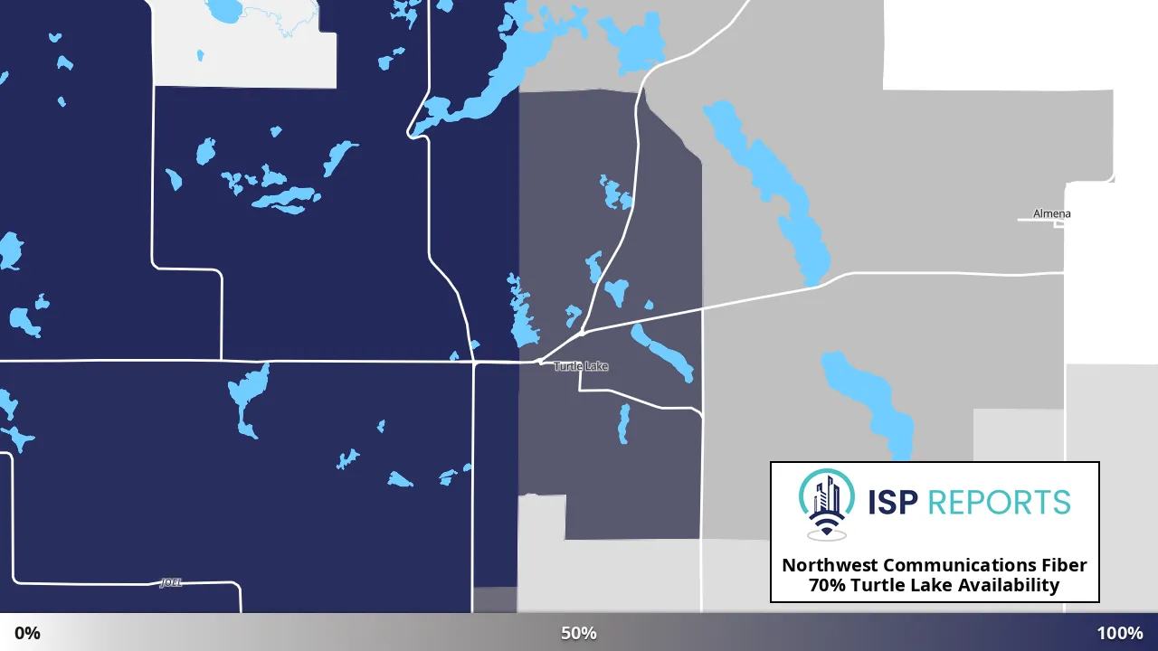 Turtle Lake, WI map of internet availability