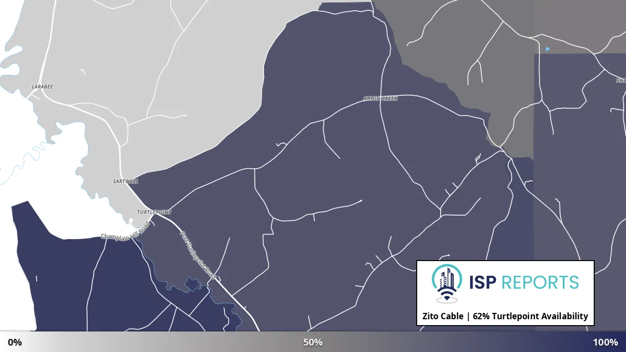 Turtlepoint, PA map of internet availability