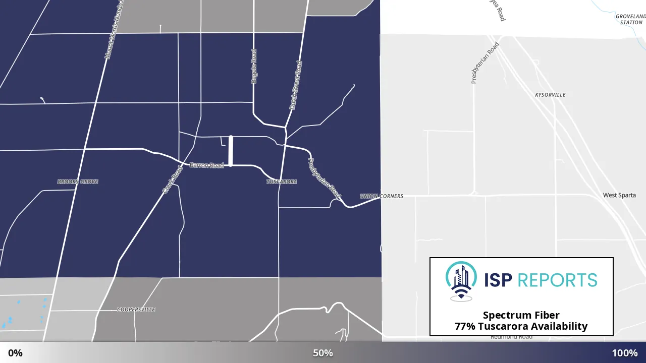 Tuscarora, NY map of internet availability
