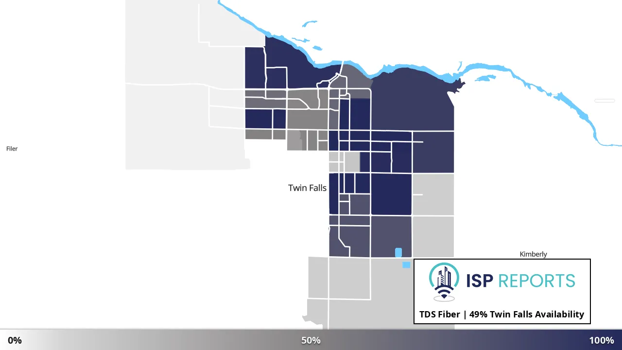 Twin Falls, ID map of internet availability
