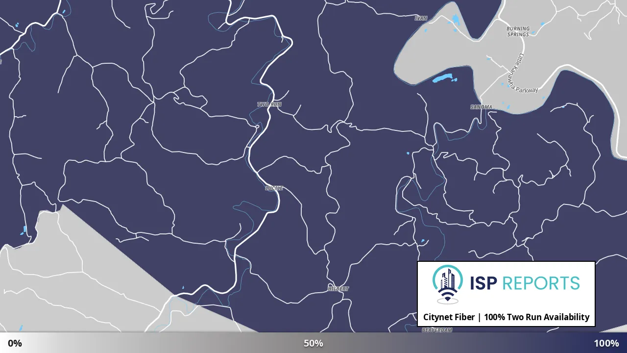 Two Run, WV map of internet availability