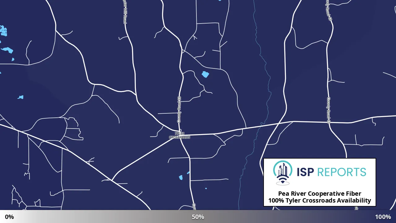 Tyler Crossroads, AL map of internet availability