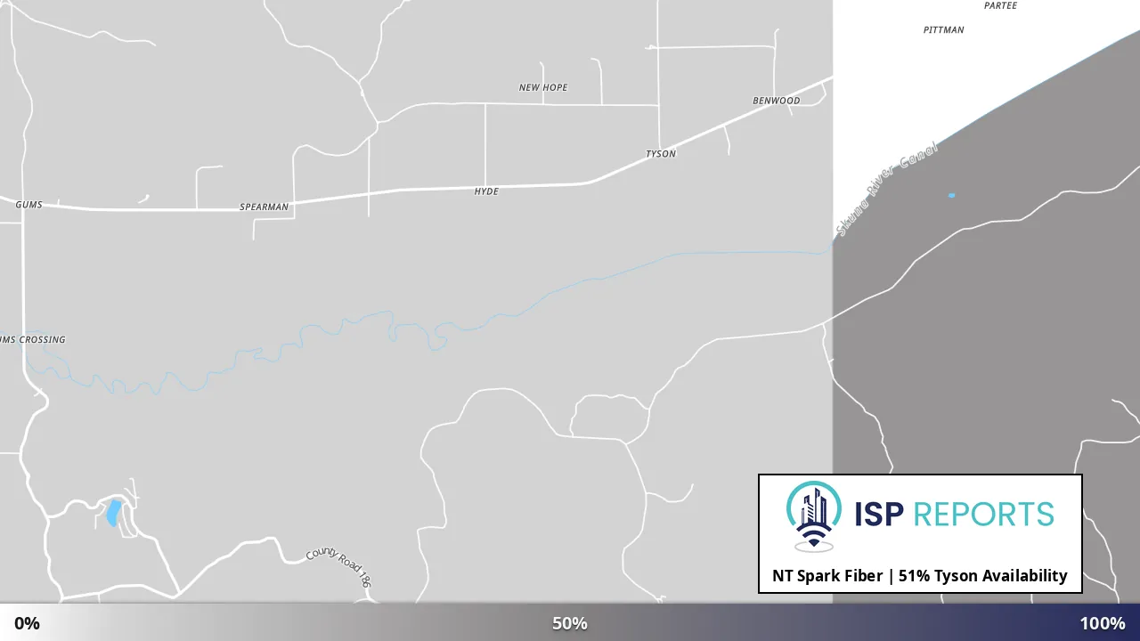 Tyson, MS map of internet availability