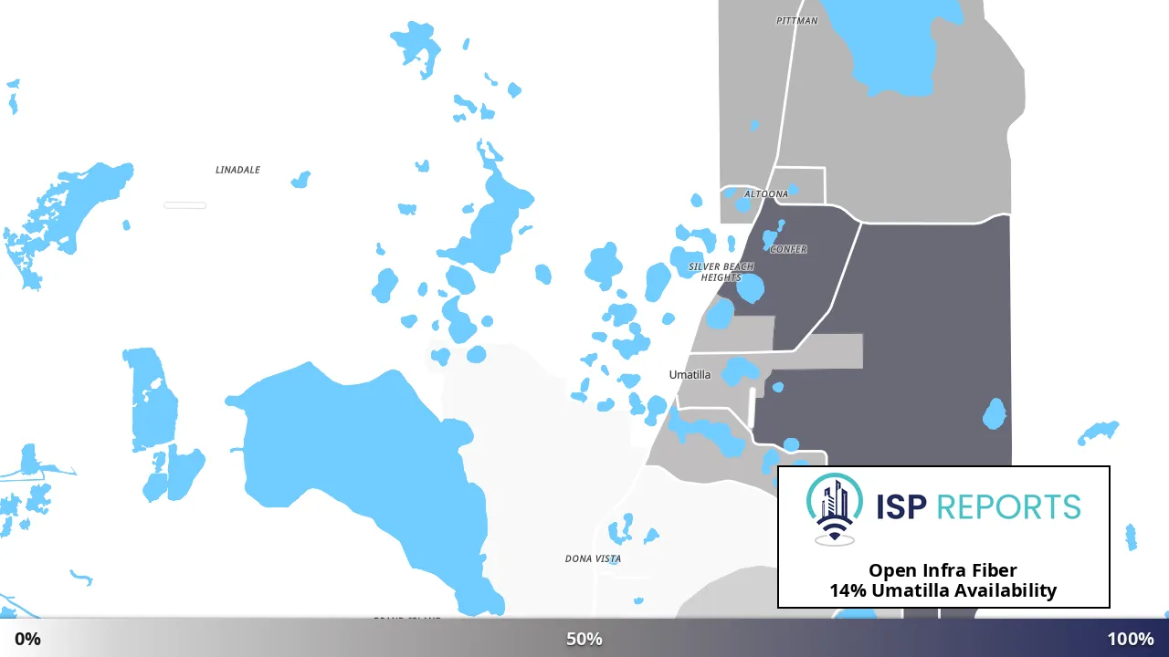 Umatilla, FL map of internet availability