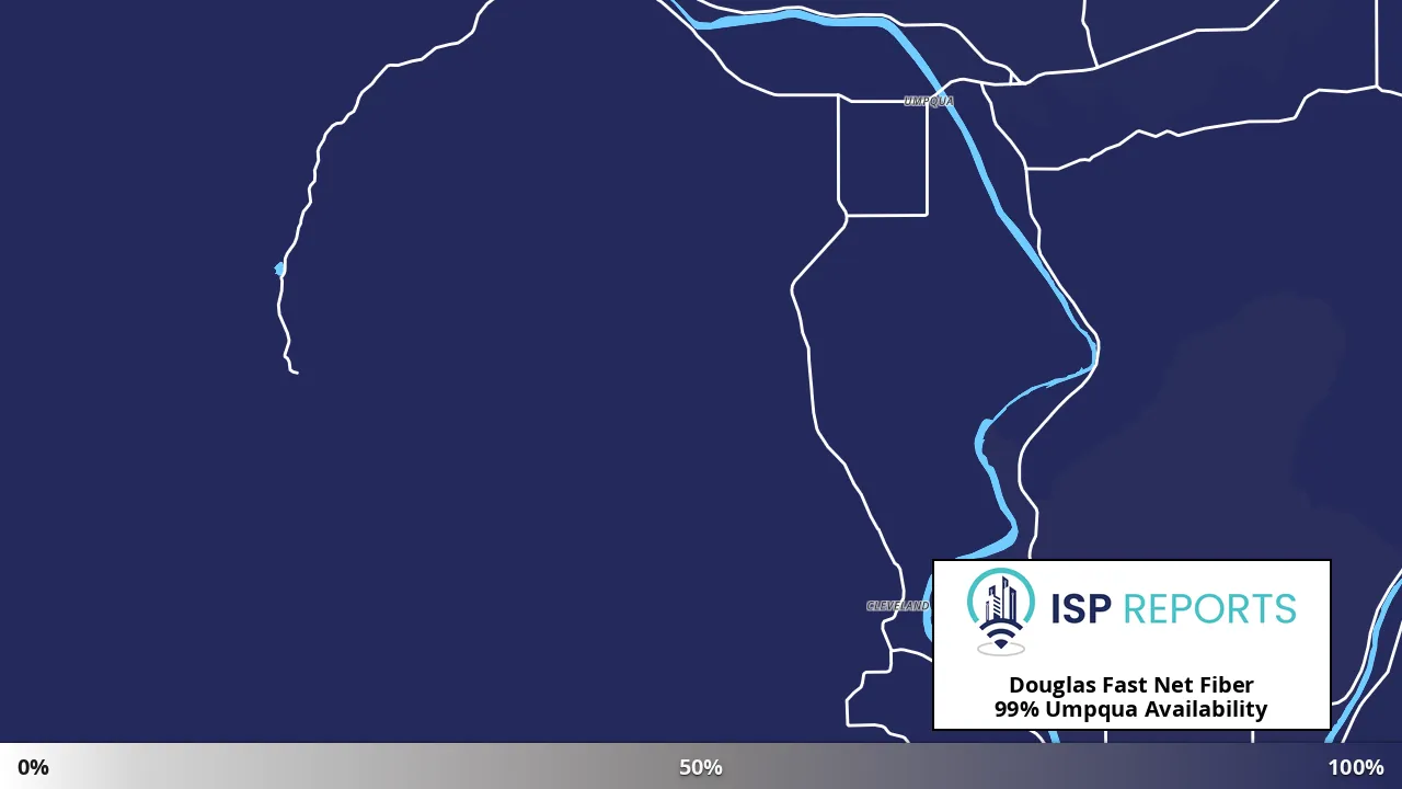 Umpqua, OR map of internet availability