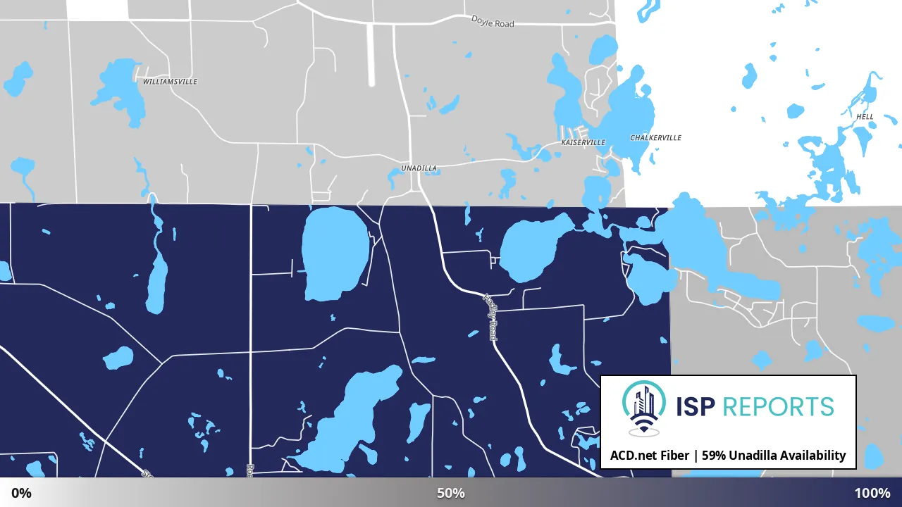 Unadilla, MI map of internet availability