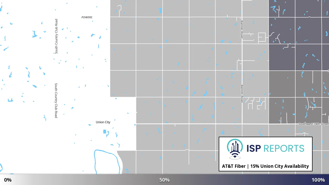 Union City, OK map of internet availability