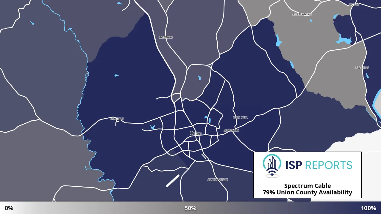 Union County, SC map of internet availability