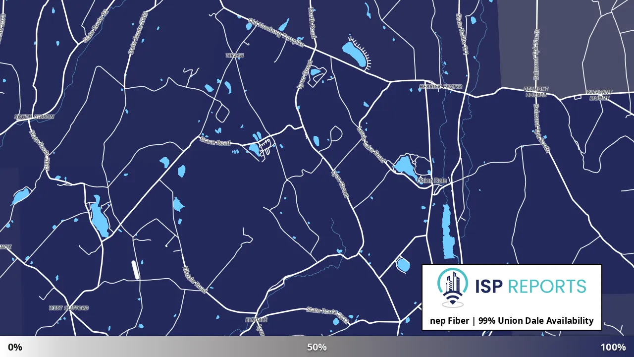 Union Dale, PA map of internet availability