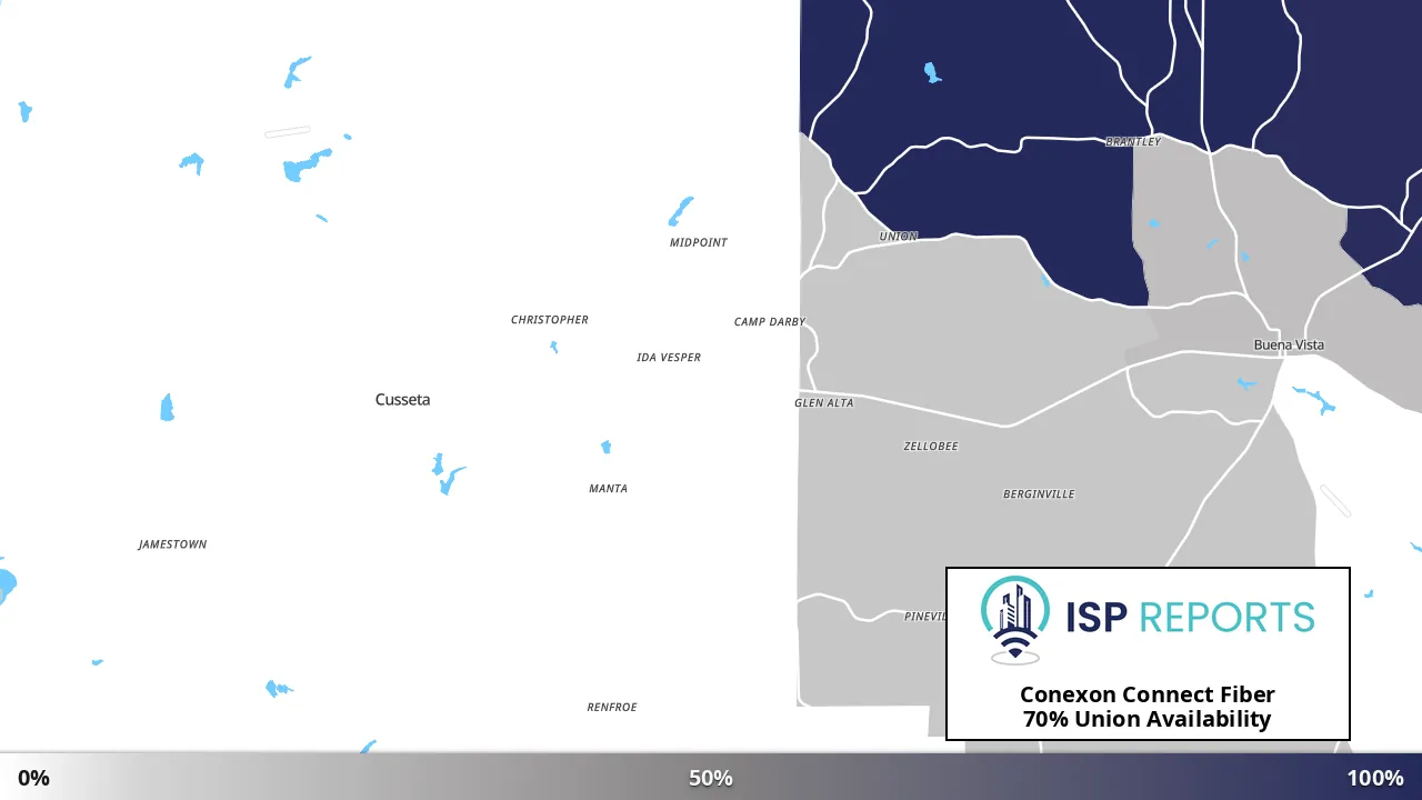 Union, GA map of internet availability