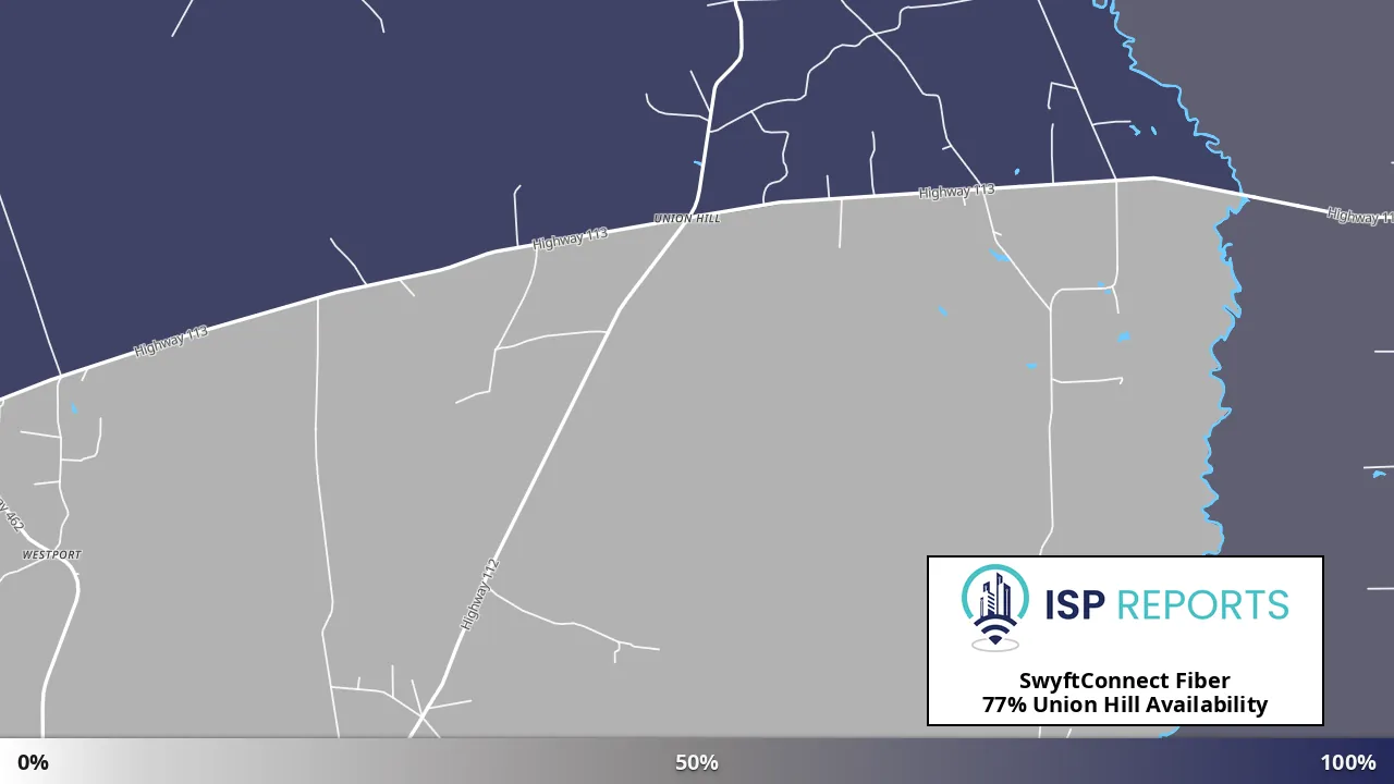 Union Hill, LA map of internet availability