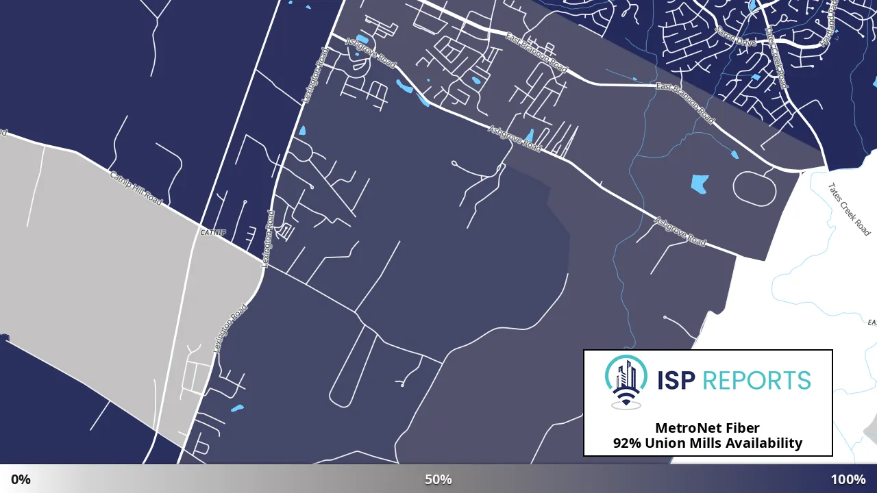 Union Mills, KY map of internet availability