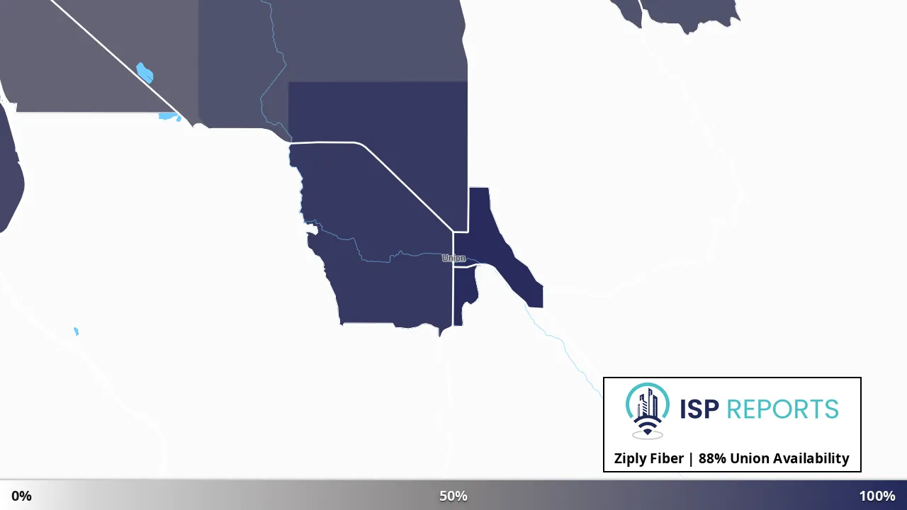 Union, OR map of internet availability