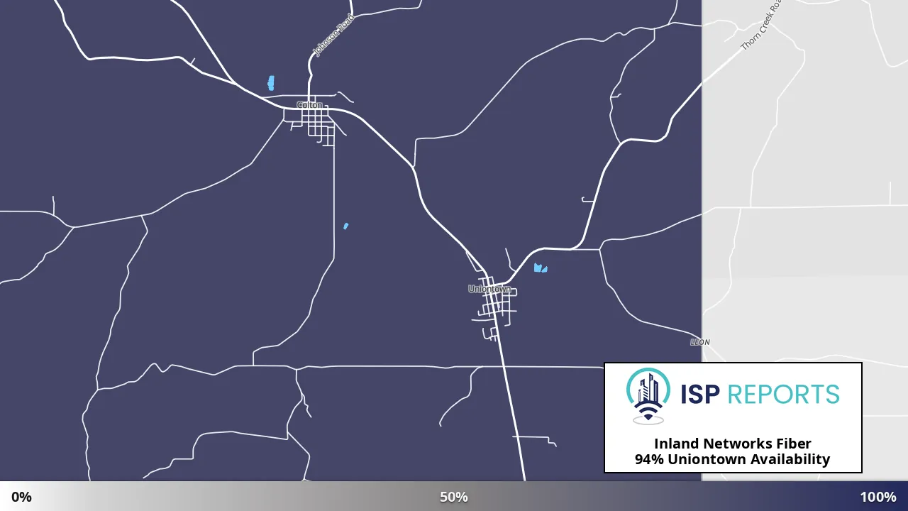 Uniontown, WA map of internet availability