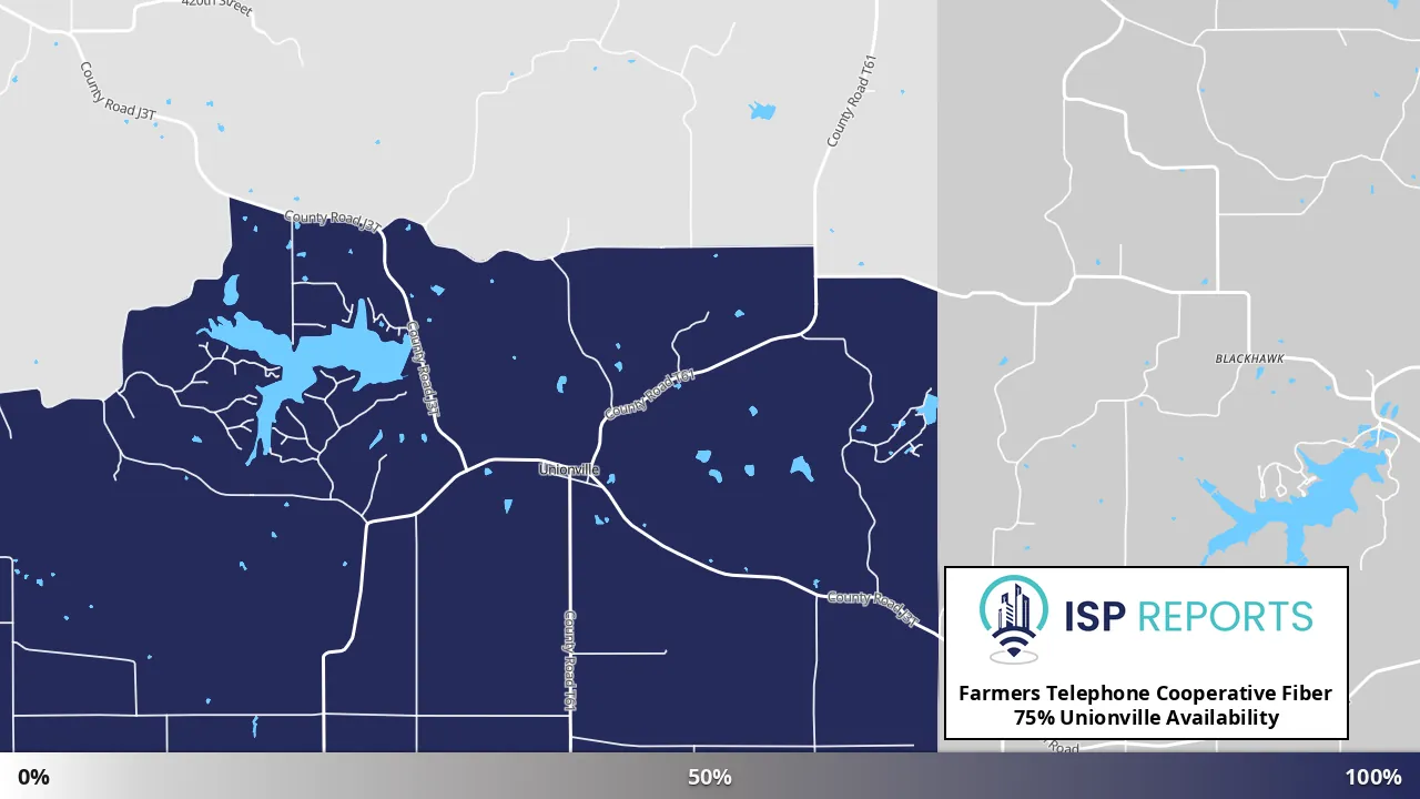 Unionville, IA map of internet availability