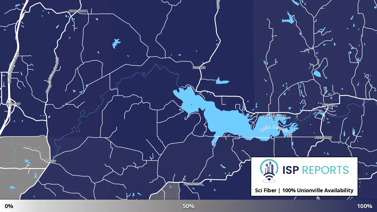 Unionville, IN map of internet availability