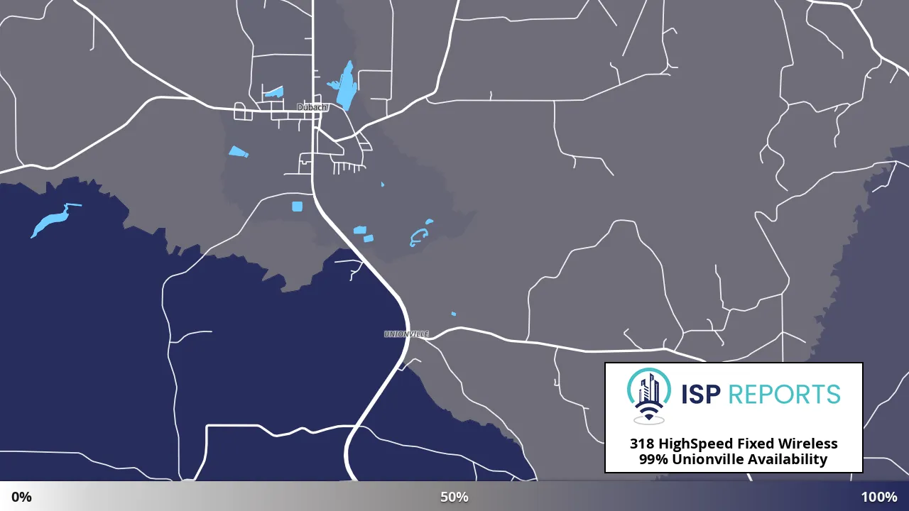 Unionville, LA map of internet availability