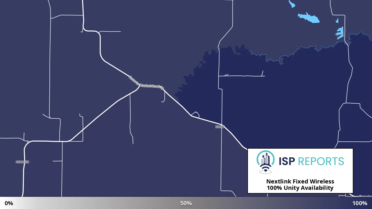 Unity, TX map of internet availability