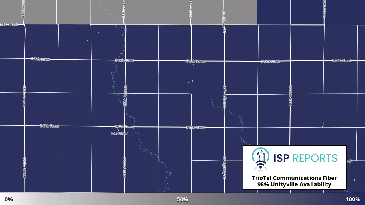 Unityville, SD map of internet availability