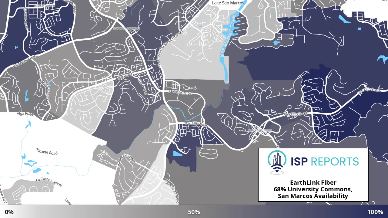University Commons, San Marcos, CA map of internet availability