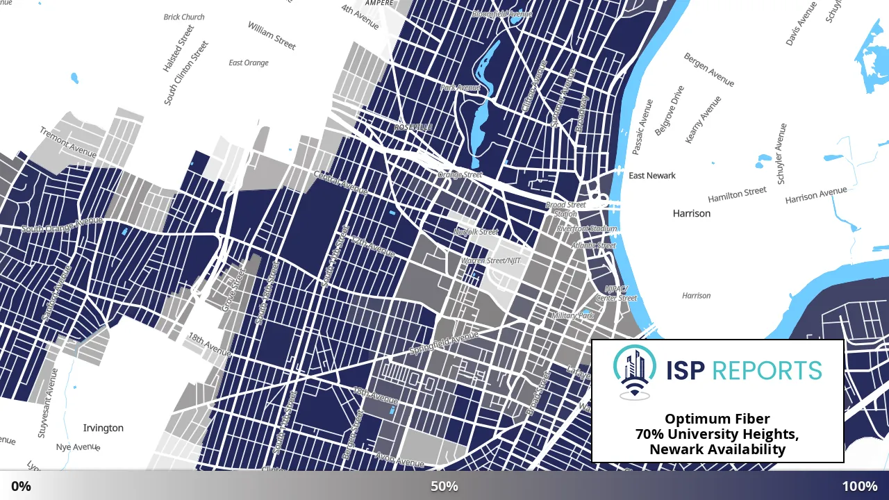 University Heights, Newark, NJ map of internet availability