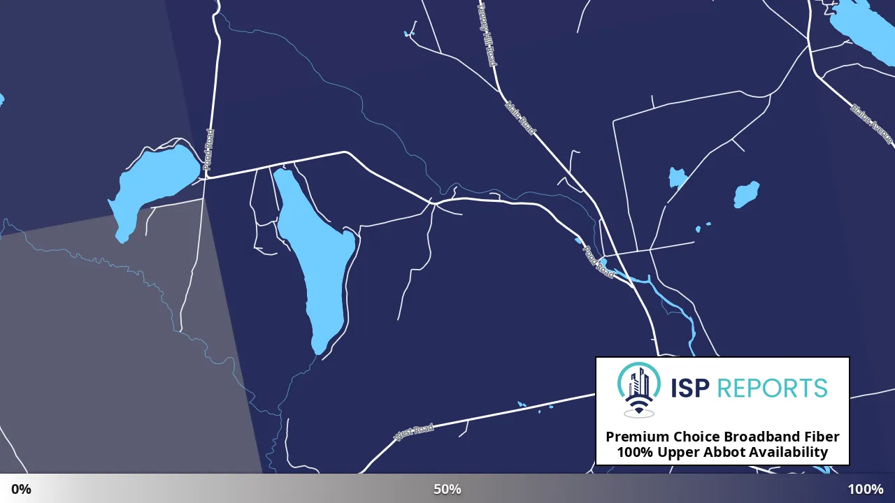 Upper Abbot, ME map of internet availability