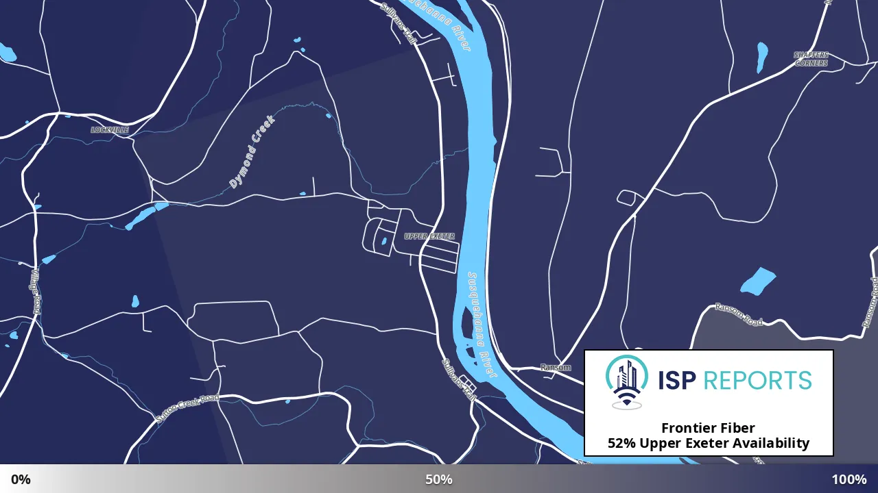 Upper Exeter, PA map of internet availability