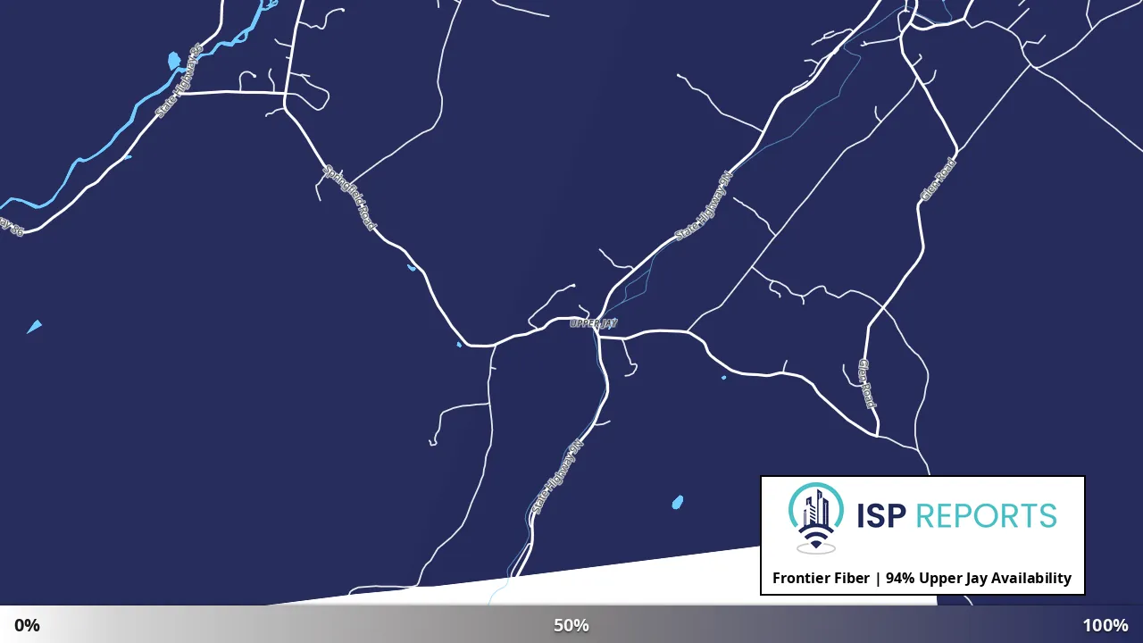 Upper Jay, NY map of internet availability