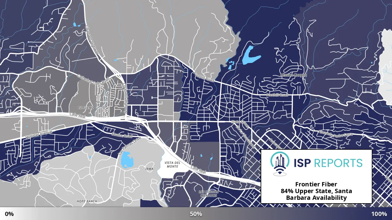 Upper State, Santa Barbara, CA map of internet availability
