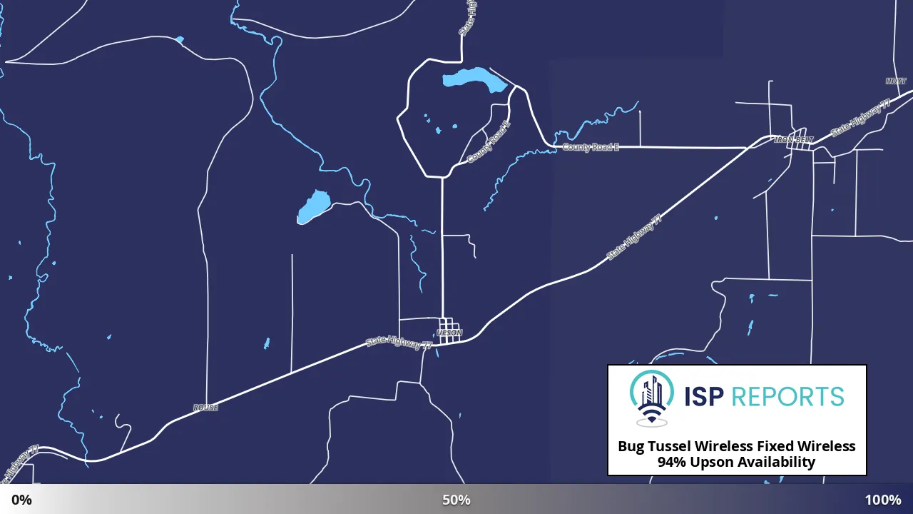 Upson, WI map of internet availability