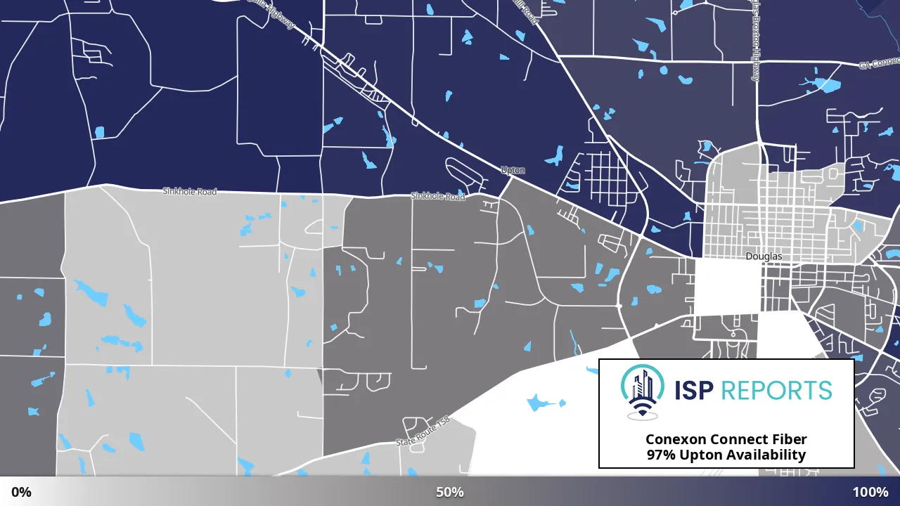 Upton, GA map of internet availability