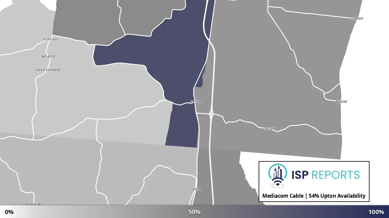 Upton, KY map of internet availability