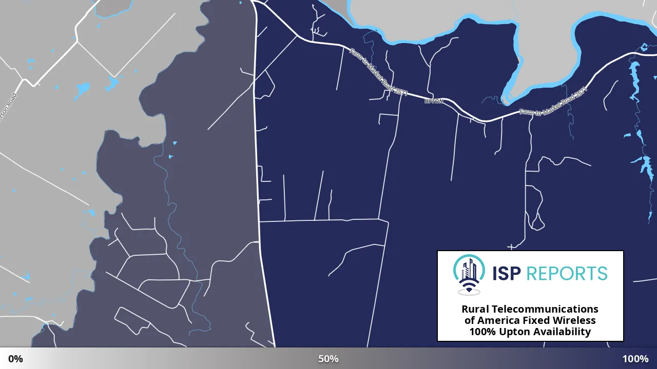 Upton, TX map of internet availability