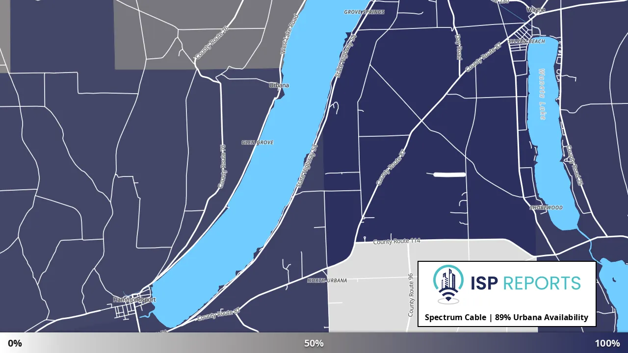 Urbana, NY map of internet availability