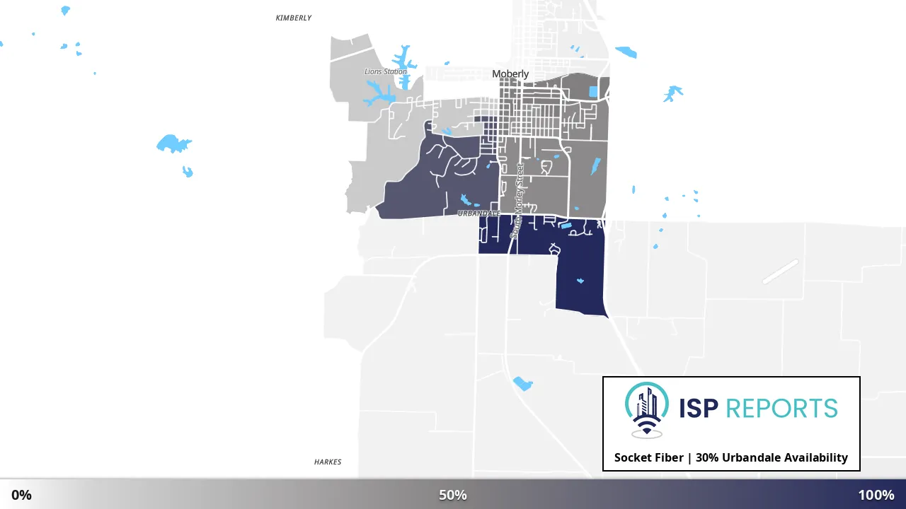 Urbandale, MO map of internet availability