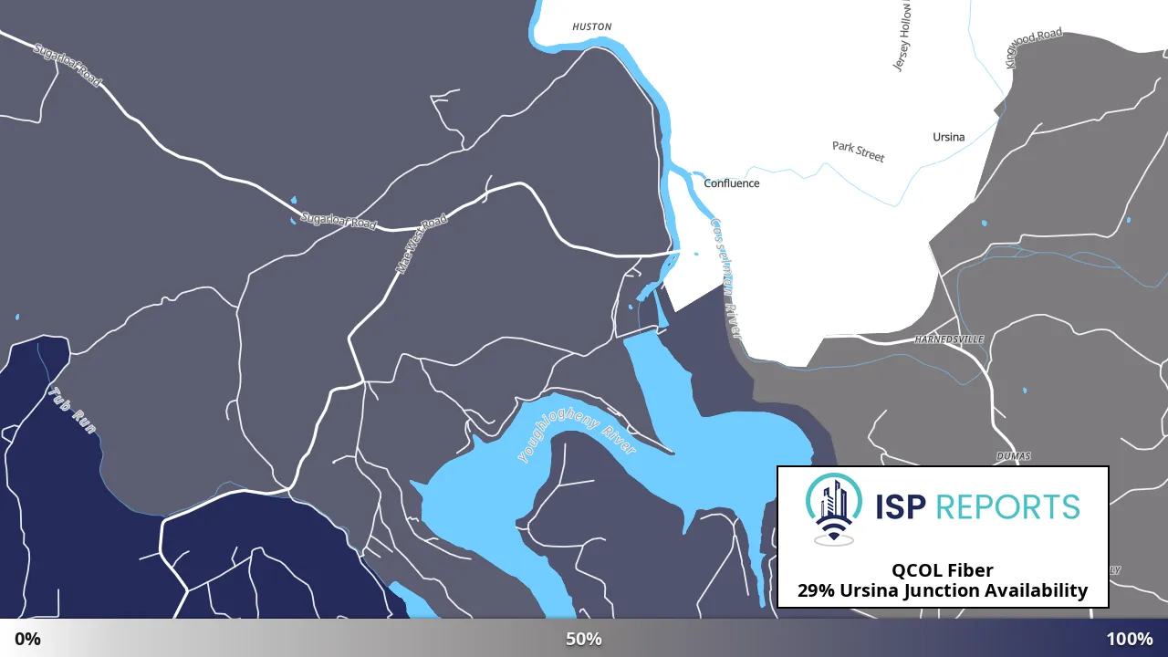 Ursina Junction, PA map of internet availability