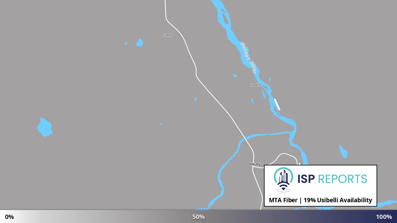 Usibelli, AK map of internet availability