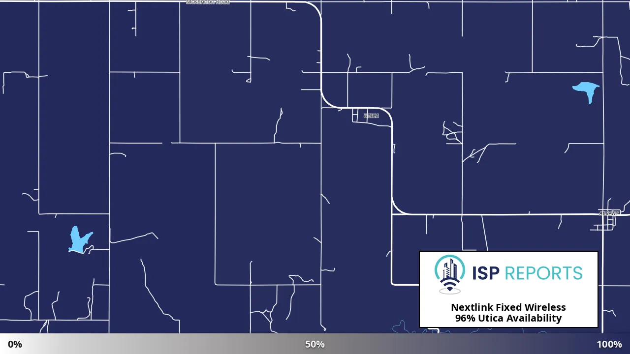 Utica, OK map of internet availability