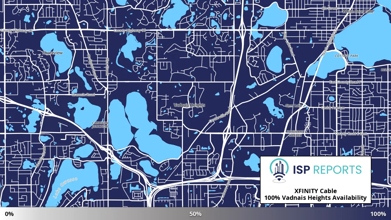 Vadnais Heights, MN map of internet availability