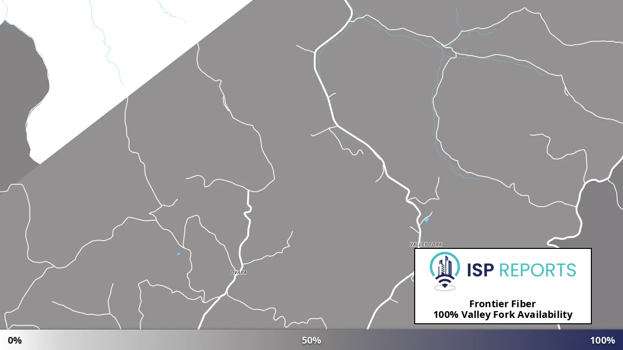 Valley Fork, WV map of internet availability
