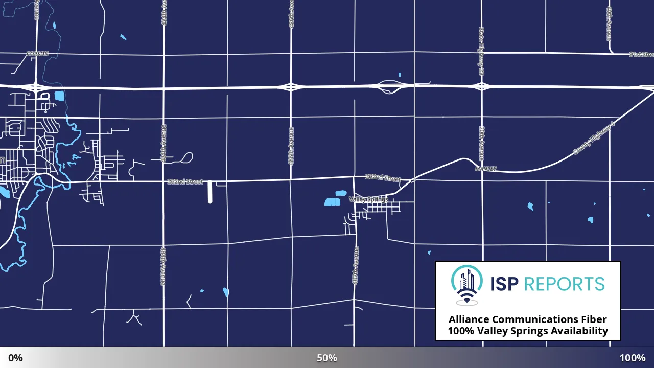 Valley Springs, SD map of internet availability