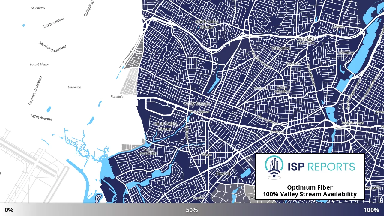 Valley Stream, NY map of internet availability