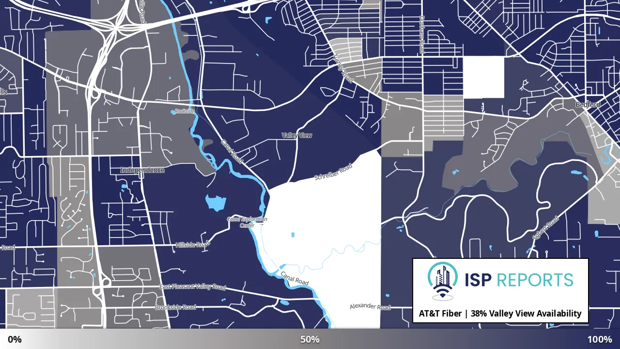 Valley View, OH map of internet availability