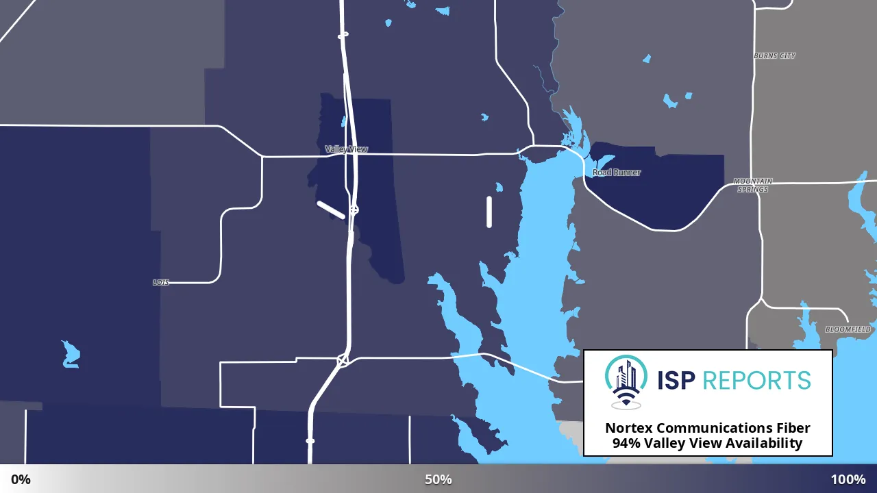 Valley View, TX map of internet availability