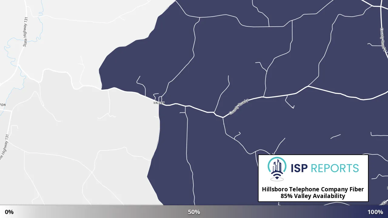 Valley, WI map of internet availability