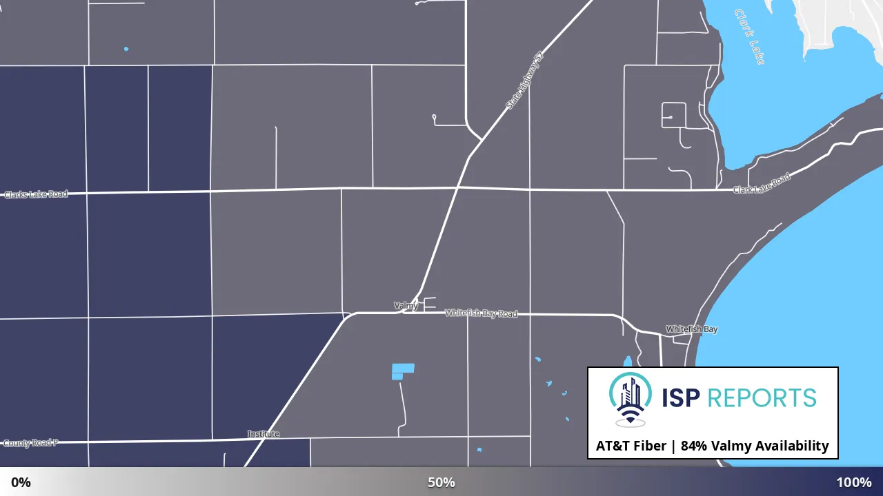 Valmy, WI map of internet availability