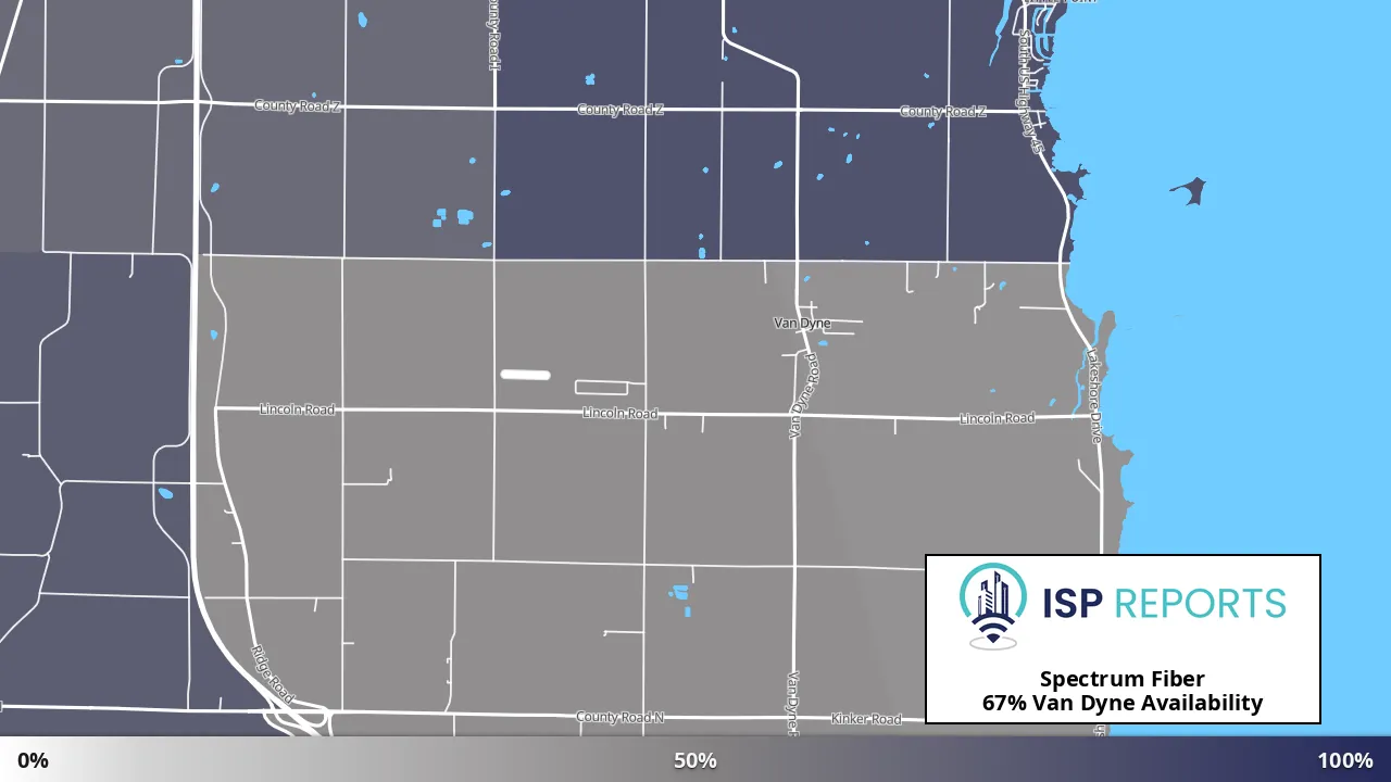 Van Dyne, WI map of internet availability