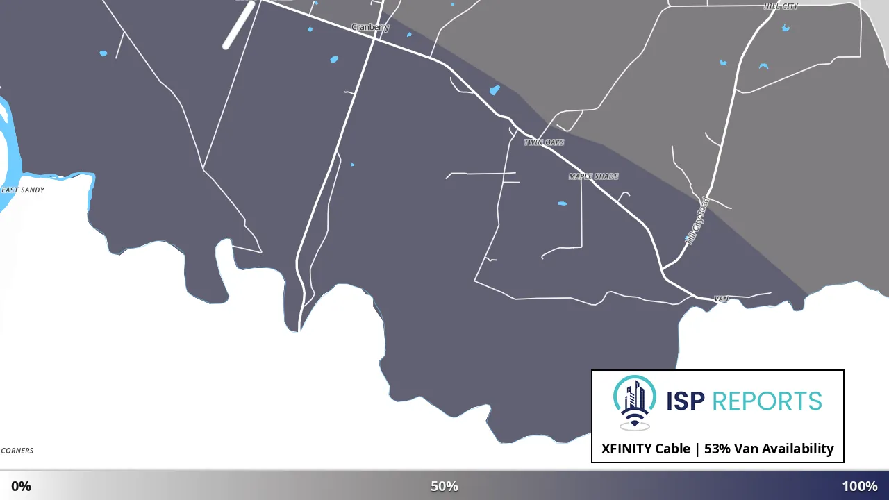 Van, PA map of internet availability